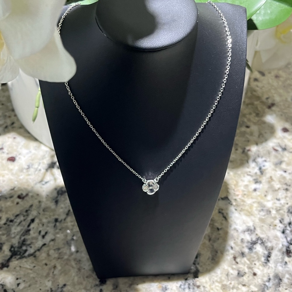 Clover Elegant Silver Necklace with  Pendant
